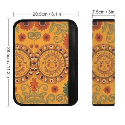 Universal Soft and Comfortable Car Seat Straps Shoulder Pads for Adult Use, Stroller Pushchair High Chair, 2PCS Hippie Flower Sun Moon Boho Harness Pads Strap - color: Pattern 1250