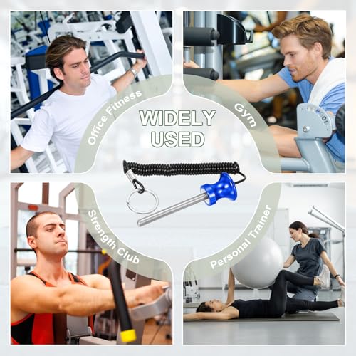 Weight Stack Pin, Weight Gym Pin Strength Training Equipment Replacement with Pull Rope for Commercial Home - color: Blue, size: 0.3 x 3.1 Inch
