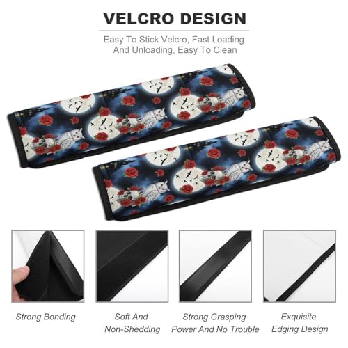 Universal Soft and Comfortable Seat Belt Cover for Adult Use, Stroller Pushchair High Chair, 2 Pack Goth Gothic Owl Owls Shoulder Harness Cover - color: Pattern 1173