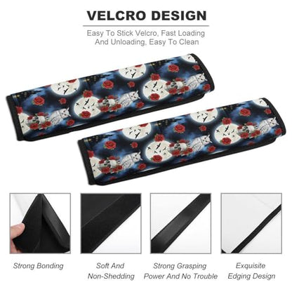 Universal Soft and Comfortable Seat Belt Cover for Adult Use, Stroller Pushchair High Chair, 2 Pack Goth Gothic Owl Owls Shoulder Harness Cover - color: Pattern 1173