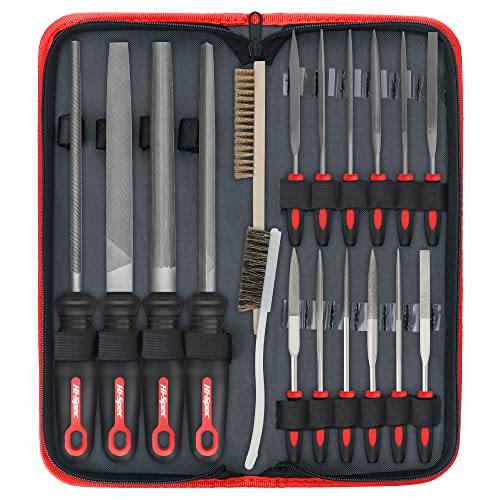 Hi-Spec Metal Hand & Needle Files Tool Kit Half Round Wood and Crafts | 18pc, everyday fixes made easier, organized portable storage, beginner-friendly selection, apartment and office tasks, tidy - size: 18 pieces