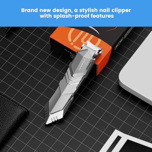 INXEN Nail Clippers for Men with Catcher, Sharp Nail Clippers of No Splash Self-Collecting, Stainless Steel Heavy Duty Toenail Clippers for Fingernail and Toenails,Nail Cutter for Seniors Adults Women - style: Large Silver (3.5x0.79 inch）