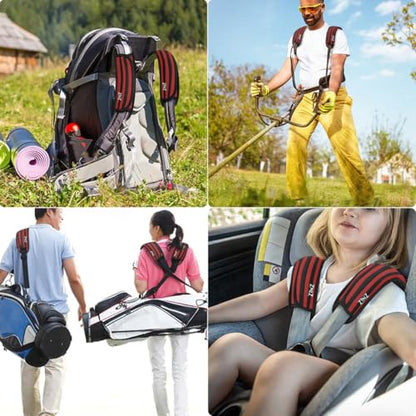 ZINZ 2-Pack Universal Shoulder Pad with Ultra Thick Cushion for Bag Luggage Bag Crossbody, Plus Long & Anti-Slip & Breathable,Black red Black - color: Black red Black