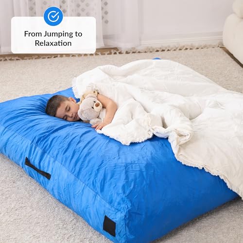 Crash Pad for Kids Sensory | Big 5Ft x 5Ft, 3Ft x 4Ft, 3Ft x 3Ft Or 2Ft x 2Ft | Autism Sensory Crash Mat for Jumping Play | Crashpad | Soft Foam Landing Pad | Giant Mat Pillow | Climbing, Gymnastics - size: Big