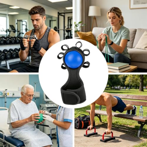 Hand Exercise Balls Finger Grip Trainer Ball Tool | Hand Finger Exerciser for Weightlifting Office Rock Climbing Home Fitness Gym Outdoor Workout - color: Blue