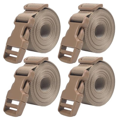 XTACER Backpack Accessory Strap Luggage Straps Cover Strap Sleeping Bag Strap with Buckle (TAN - Release Buckle Straps (4-Pack)) - color: TAN, size: 78 Inches