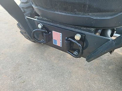 M.G.E. Products Kioti Bobcat Tractor Front Bumper Hitch D-Ring Bracket Tie Down Hooks - Powder Coated Steel - Made in USA