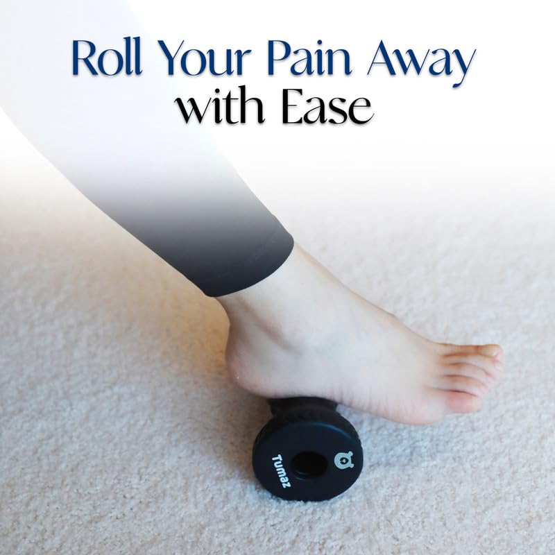 Tumaz Foot Roller for Deep Tissue Massage & Reflexology | Ergonomic Roller | Deep Tissue Massage | Reflexology | Portable Design | Ideal for Foot Recovery - color: Gray