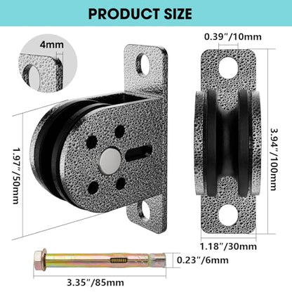 Cable Rope Bearing Pulley Wheel, Wall-Mounted Fixed Pulley Weight System for Home Gym, Weightlifting, DIY Fitness Equipment, Ceiling Mount Accessories - color: Grey-1pc