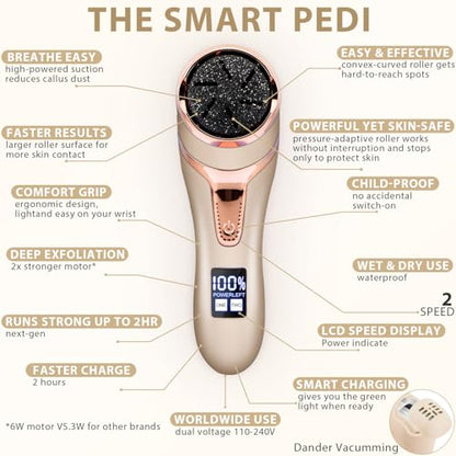 Electric Callus Remover for Feet, Portable Pedicure Kit Foot File Callus Remover, Rechargeable Waterproof Foot File for Foot Care Deadskin Remover with 9Head&LCD Display, Gold - style: Gold Electric Callus Remover +10in1+9 heads