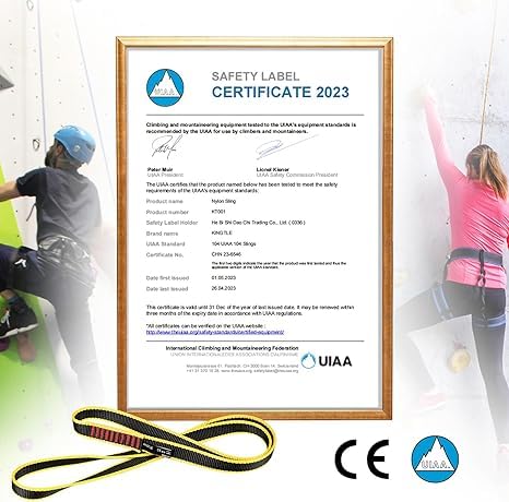 20mm Nylon Climbing Sling Runner 22kN / 4950lbf CE UIAA Certified | Rock Climbing Webbing Straps for Outdoor Climbing, Rappelling, Swing, Mountaineering & Emergency Anchoring - size: 20MM+60CM (2pcs)