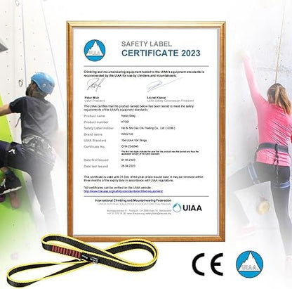 20mm Nylon Climbing Sling Runner 22kN / 4950lbf CE UIAA Certified | Rock Climbing Webbing Straps for Outdoor Climbing, Rappelling, Swing, Mountaineering & Emergency Anchoring - size: 20MM+60CM (3pcs)