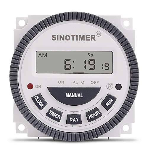 TM619 Timer Switch Digital LCD Power Timer Switch Weekly Programmable Thinner Model 16A 1NO+1NC (TM619-3 24V)