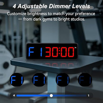 Acedeck Portable Gym Timer Clock: Fitness Digital Clock with Strong Magnet - Remote Control for Fitness Enthusiasts - Powerful Battery for Home Gym Garage Boxing - color: Black