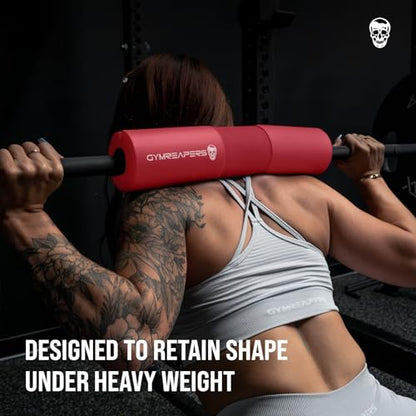 Gymreapers Barbell Squat Pad - Protective Bridge Pad For Hip Thrust, Squats, Lunges - Hip Support, Neck Protection For Bar - color: Red