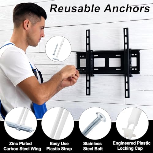 Heavy Duty Drywall Anchor Bolts with 1/4"-20 Fastener Suitable for TV Mounting Hollow Wall Anchor Bolt Screw Kit Supports Up to 270 lbs Each on 1/2 Inch Drywall Pack of 12 - size: 1/4"-20：Pack of 12