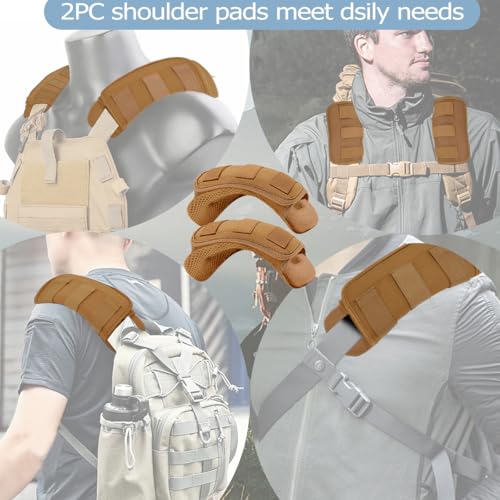 ZINMARK 2-Pack Shoulder Pad Ultra-Thick Tactical Vest Cushion for Laptop Bags, Messenger Bags, Briefcase Bags, Luggage Bags, Tool Bags, Travel Bags and Most Bags, Khaki - color: Khaki