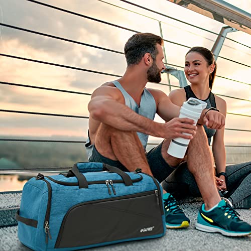 G4Free 45L/60L 3-Way Duffle Backpack Gym Bag with Wet Pocket & Shoes Compartment Sports Travel Weekender Overnight Duffel Bag | with Wet Pocket, Weekender Overnight Duffel Bag, Peacock Blue - color: Peacock Blue, size: 45L