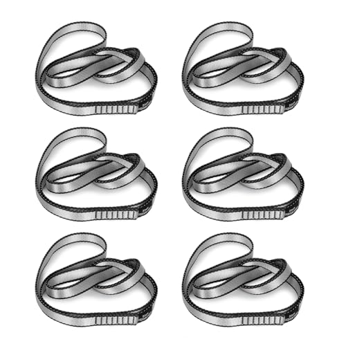 18MM Nylon Climbing Sling Runner 23KN CE2008/EN566 Strong Webbing Straps for Rock Climbing,Mountaineering, Rappelling, Swing, Yoga Hammock etc - color: Grey, size: 90cm/ 35inch |Pack of 6