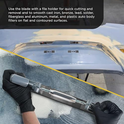 Dura-Gold 14" Flexible Flat Bastard File Blade, Double-Sided with 9 Teeth Per Inch, Pack of 2 - Mounting Holes for Adjustable Body File Holder, for Shaping, Smoothing and Filing Contoured Surfaces - style: Blades