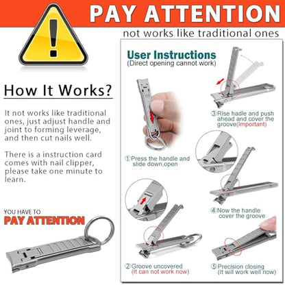Nail Clippers for Natural Finger Nails Ultra Thin Mini Travel Portable Folding Wide Jaw Cutter with Glass Nail File Curved Trimmer for Fingernail Toenail, with Keychain(X021DB-S) - size: Mini