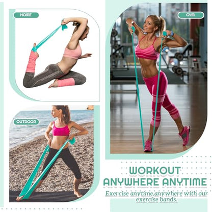Women Fitness Exercise Equipment Trainer Set Pedal Resistance Band | Leg Arm Thigh Resistance Bands, Women Fitness Workout Equipment, Pedal Resistance Band with Handle, Yoga Pilates Body Fitness - color: Green