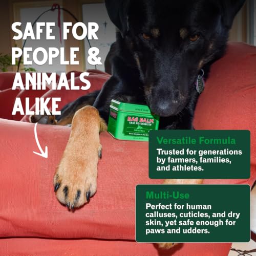 Bag Balm Vermont's Original Skin Moisturizer - Full Body Hydrating Skin Care: Dry Hands, Lips, Face, Feet & More - Unscented, Cruelty & Paraben Free - Day & Night, Men & Women (4oz Tin, Made in USA) | camping-soaps-and-shampoos - size: 4 Ounce (Pack of 1)
