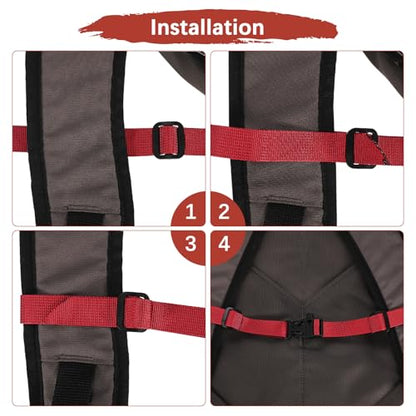 Backpack Chest Strap Sternum Straps with Emergency Whistle Buckle for Backpack Replacement & Hiking - color: Black & Red