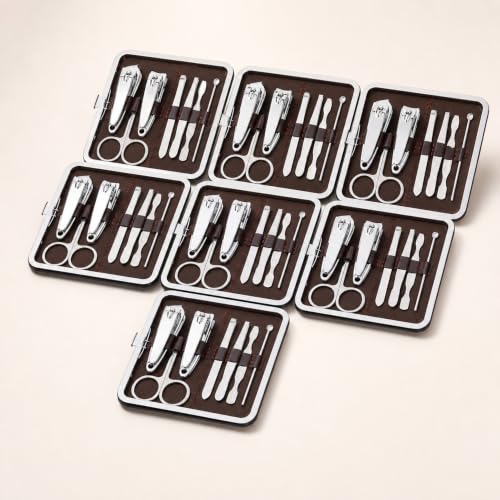 7-Piece Nail Grooming Kit with Travel Case, Complete Manicure and Pedicure Set for Home and Travel