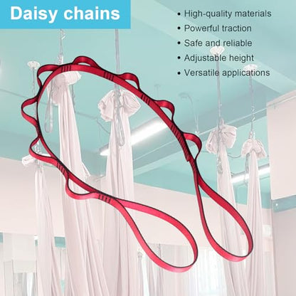 2pcs Daisy Chains, Adjustable Nylon Strap - color: Red