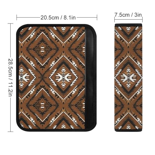 Universal Soft And Comfortable Car Seat Straps Shoulder Pads for Adult Use, Stroller Pushchair High Chair, 2PCS Bohemian Ethnic Mexican Geometric Rustic Western Southwestern Aztec Harness Pads Strap - color: Pattern 683