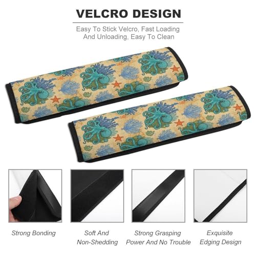 2 Pack Universal Soft and Comfortable Car Seat Belt Pad for Girls and Boys, Stroller Pushchair High Chair, Octopus Shoulder Protector - color: Pattern 139