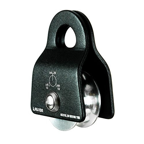 Fusion Climb Ekat Micro Aluminum Side Swing Pulley, Backyard Zipline, Trolley - color: Black