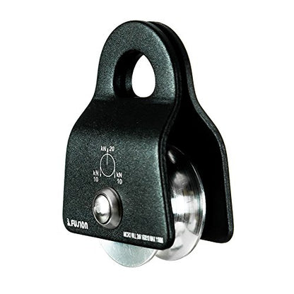 Fusion Climb Ekat Micro Aluminum Side Swing Pulley, Backyard Zipline, Trolley - color: Black
