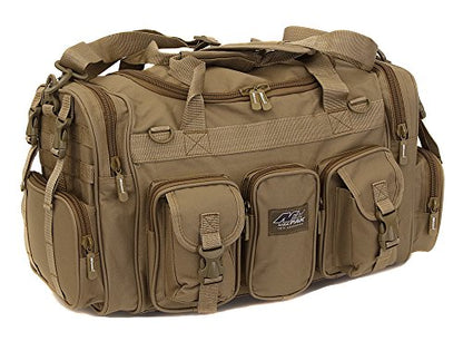 Mens Large 22" Inch Tan Duffel Duffle Military Molle Tactical Gear Shoulder Strap Travel Bag - color: Tan