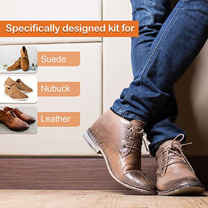 Aina Care Premium I Shoe Care Kit Cream Neutral - Shoe Polish for Leather, Suede & Nubuck Shoes - Shoe Shine Kit (1 Dauber Brush, 1 Horsehair Brush, 1 Microfiber Cloth), 1.69 oz, Transparent