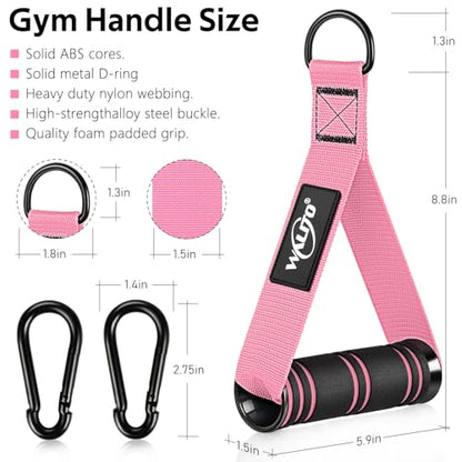 Exercise Handles, Cable Machine Handles for Gym Cable Attachments Training | 2 Pack Heavy Duty Handle with Non Slip Grip for Cable Machines, Pull Down Workouts, Resistance Bands and Home Gym Equipment - color: Pink