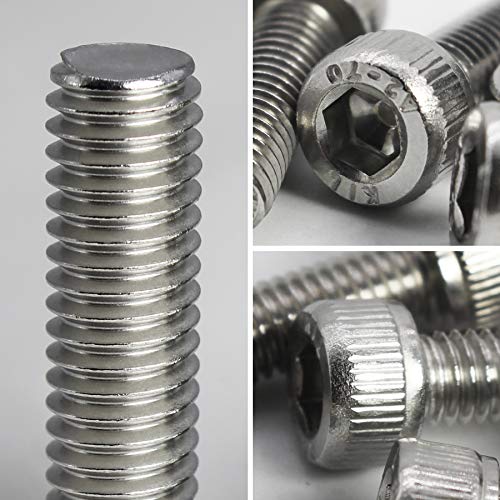 M5 x 8/12/ 16/20/ 25mm Socket Head Cap Screws M5 Bolts Stainless Steel 304 Metric Machine Hex Socket Screw, Fully Threaded, Bright Finish, Assortment Kit, 50PCS - size: M5 x 8/12/16/20/25mm