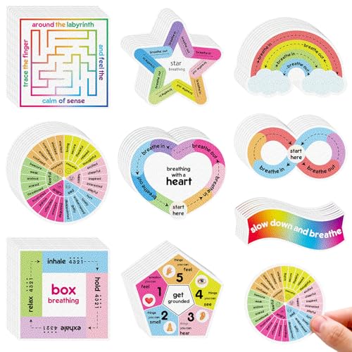 Libima 72 Pcs Anxiety Sensory Stickers Textured Stickers Fidget Mindfulness Sticker School Counselor Supplies Adult Sensory Items Anxiety Relief, 9 Styles (Classic Color) - color: Classic Color