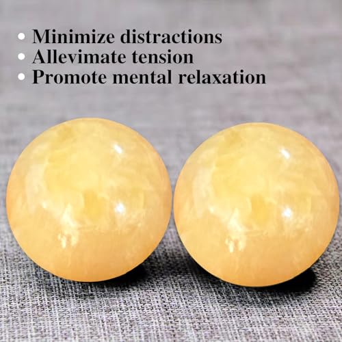 Marble Baoding Balls, Chinese Meditation Stress Relief Balls for Hand Therapy, Manual Massage Exercise,Beige,Small-1.38" - color: Beige, size: Small-1.38"