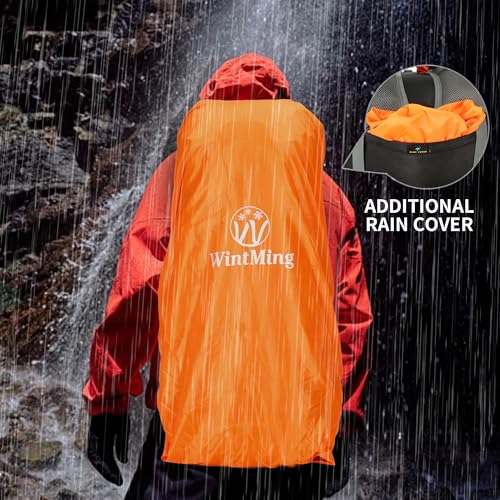 75L Hiking Backpack with Rain Cover Waterproof Camping Backpack Shoes Warehouse for Men Women, Frameless - color: Blue, size: 75L