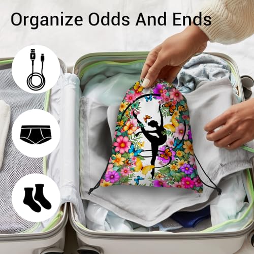 Gym Silhouette Art Grip Bag for Gymnasts Outdoor Sports Small Gymnastic Drawstring Bag - color: Gym Silhouette-multi