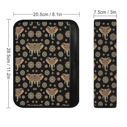 2 Piece Indian Elephant Car Seat Straps Shoulder Pads Universal Fit Automotive Seat Belt Protector for Kids, Car Seats Pushchair Strollers High Chair Pushchair - color: Pattern 588