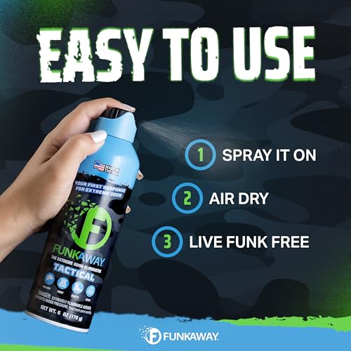 FunkAway Extreme Military Grade Odor Eliminating AeroSpray, 6 oz., Odor Eliminating Spray Designed for First Responders, Removes Sweaty, Musty, Smoke and Pet Odors