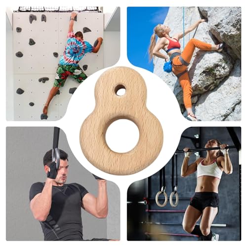 Hangboard Rock Climbing Multi-Depth Grip Pockets Finger Strength | Small Climbing Grip Trainer Board Wood Texture for Home Gym Travel - size: 73mm