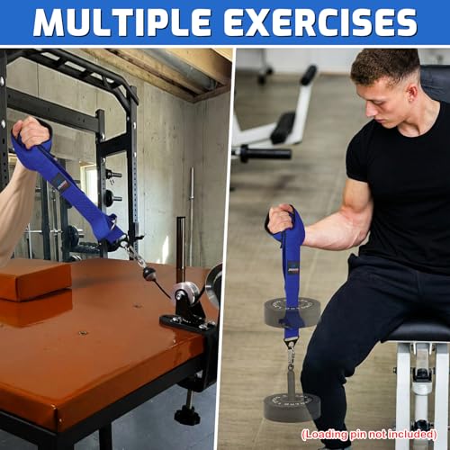 2 In 1 Arm Wrestling Training Strap Belt with Neoprene Padded | Hand Grip Arm Finger Wrist Forearm Strength Weight Workouts Equipment Suitable for Barbell Plates Home and Gym Training