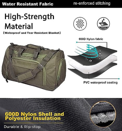 HYKING Gym Bag for Women & Men Tactical Duffle Military Weekender Work Out Lightweight Waterproof Sports Tote Shoe Pocket Green - color: Green