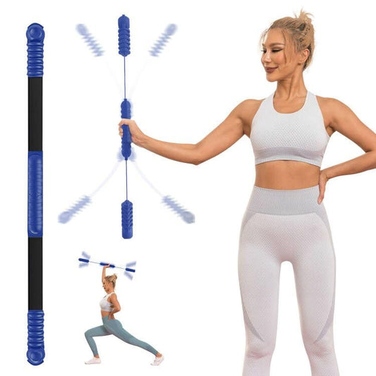 Fitness Bar, Elastic Resistance Exercise Bar for Strength Training | Physical Therapy Equipment for Arm Training, Pilates Workouts, Muscle Stretching, Home Exercise & Sports Fitness - color: Blue
