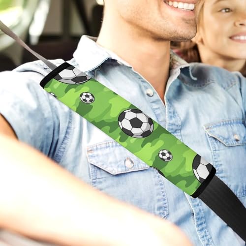 2 Pack Universal Fit Seat Belt Cover for Child, Stroller Pushchair High Chair, Cool Soccer Football Automotive Seat Belt Protector, Pressure Relief - color: Pattern 647