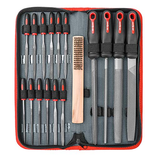 Hi-Spec Metal Hand & Needle File Tool Kit Half-Round Round & Triangle Files | 17pc, 8in/200mm, everyday fixes made easier, organized portable storage, beginner-friendly selection, neat layout, quick prep - size: 17 pieces